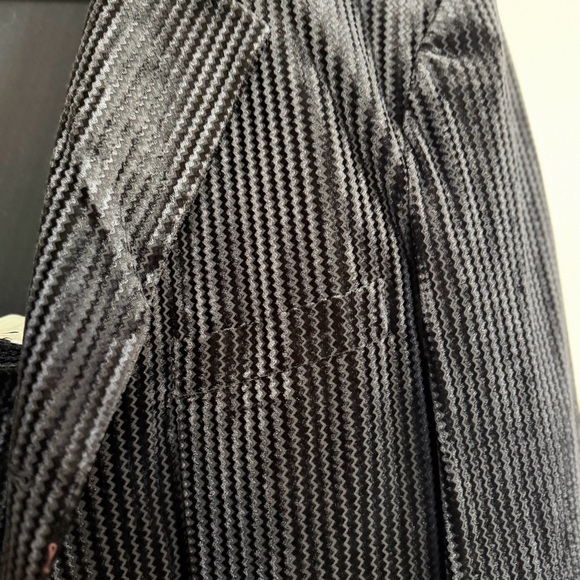 Men’s Black Velvet Pinstripe 2PC Long Coat  Suit - Picture 10 of 11